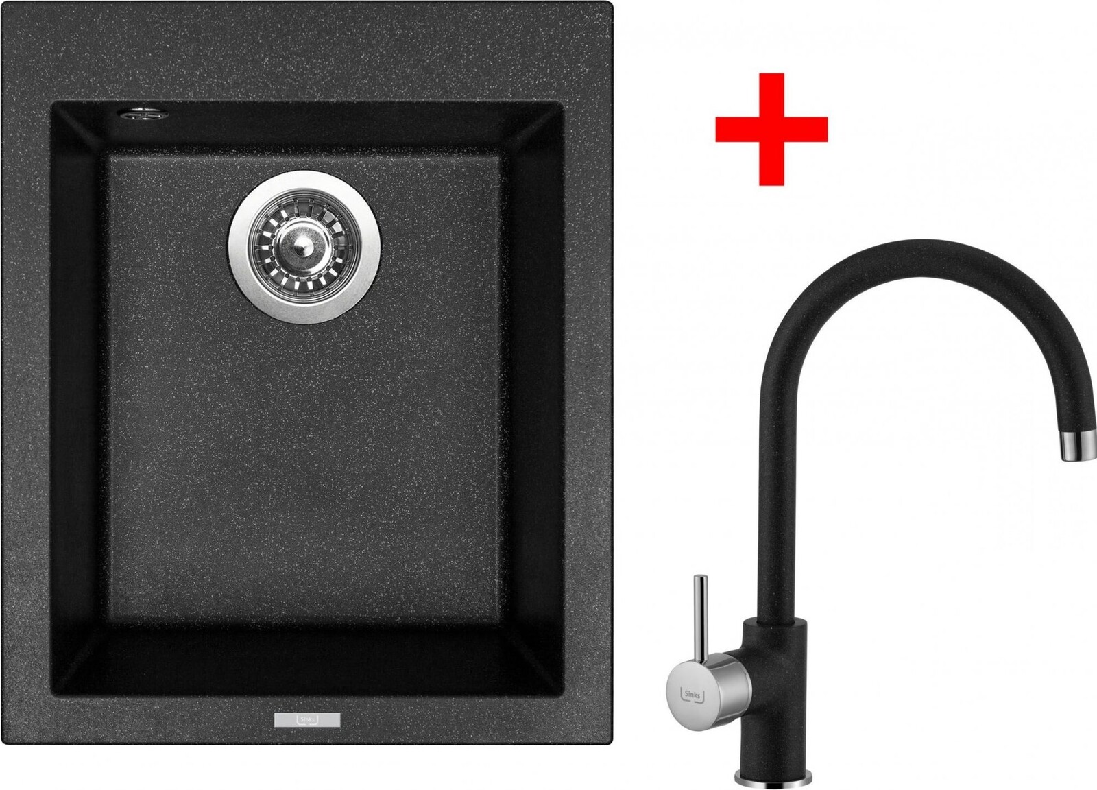 Sinks Cube 410 Granblack + Vitalia GR