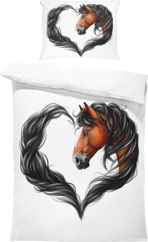 IMPAR Obliečky Horse heart brown, 140 × 200 cm + 90 × 70 cm