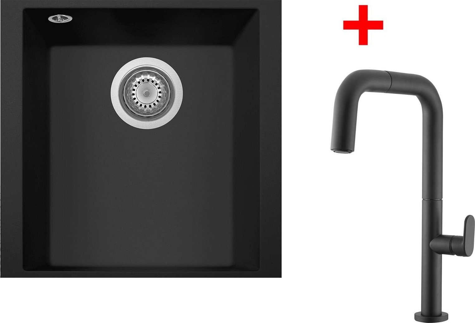 Sinks Cube 340U Nanoblack + Eva P Nanoblack