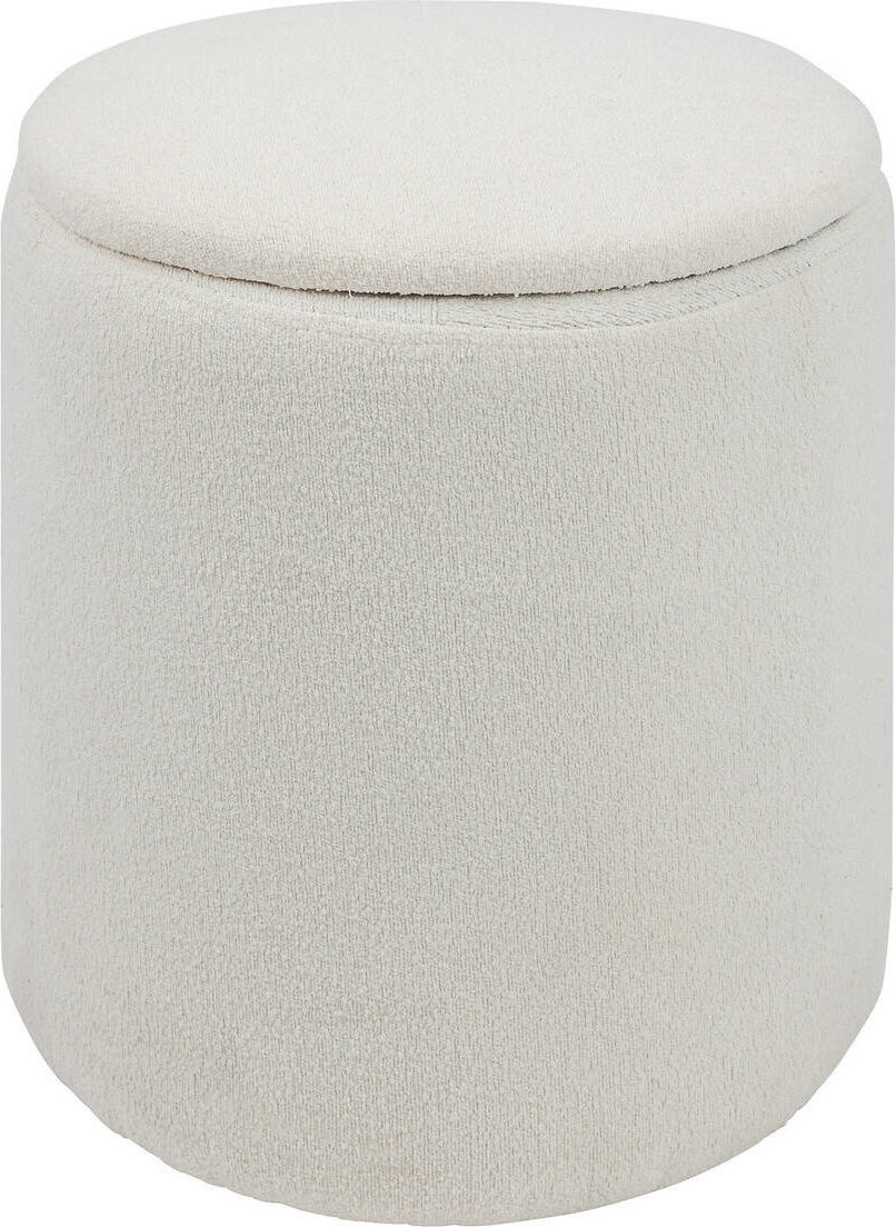 Atmosphera Puf KAYDI bouclé, průměr 35 cm, bílý