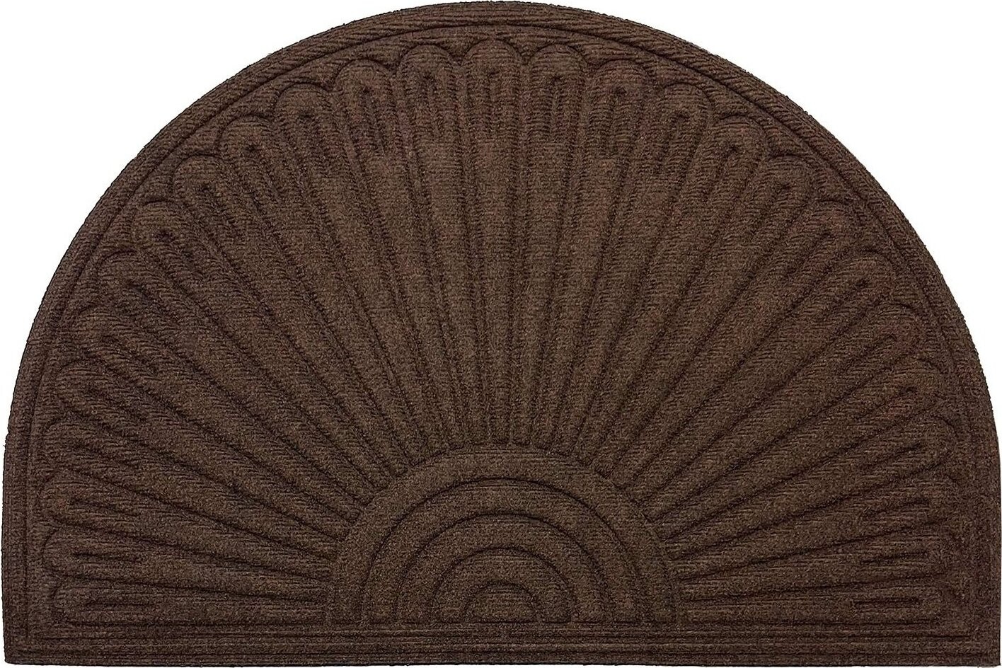 DuraHome Rohož guma & pp, Velvet půlkruh, 60 × 90 cm, hnědá