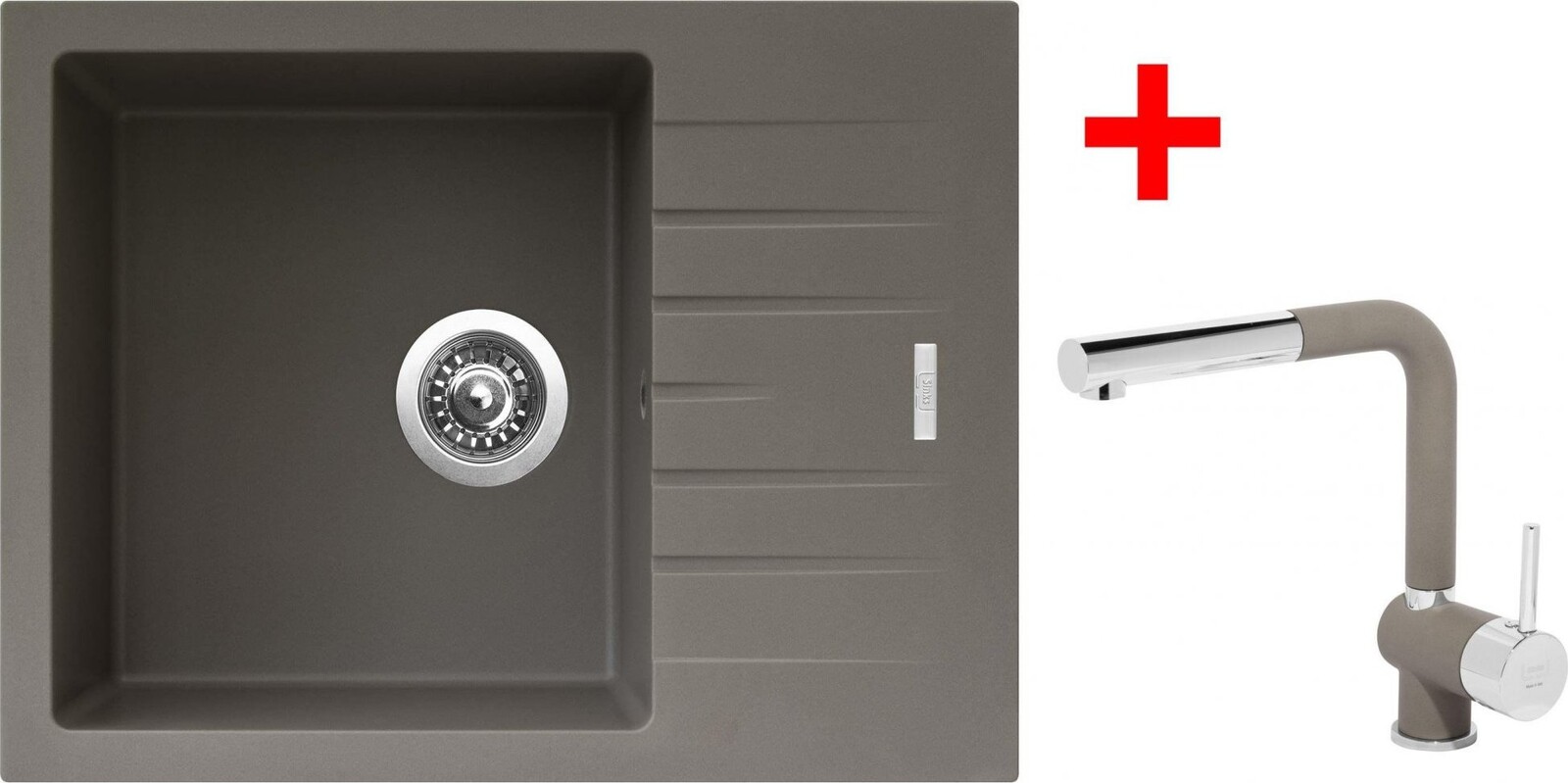 Sinks Perfecto 650 Truffle + Mix 3 P GR