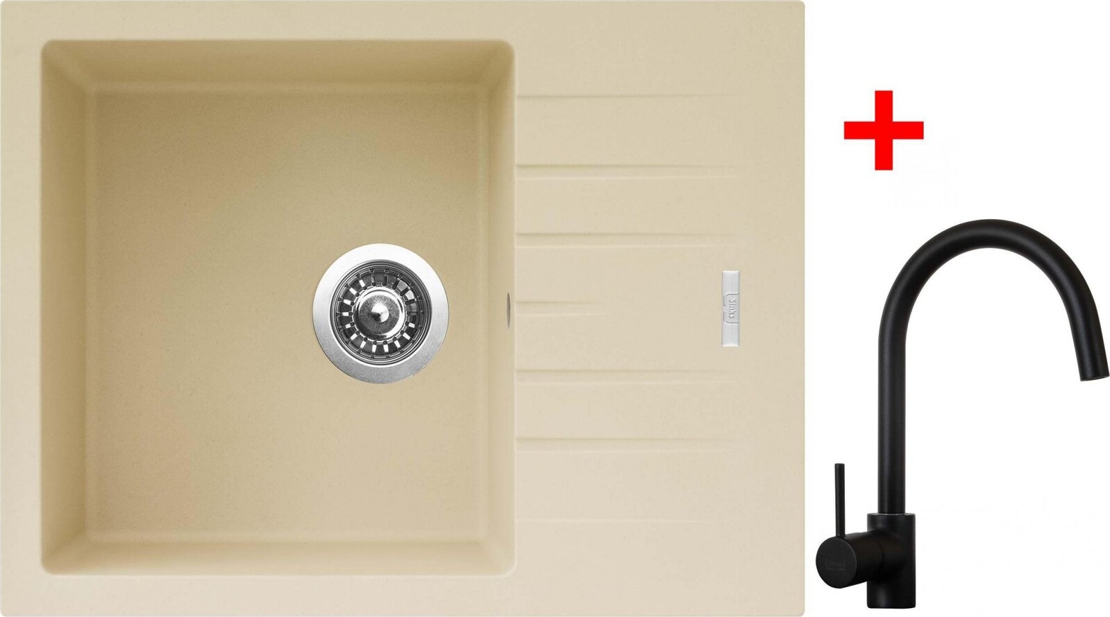 Sinks Perfecto 650 Sahara + Vitalia, čierna, matná
