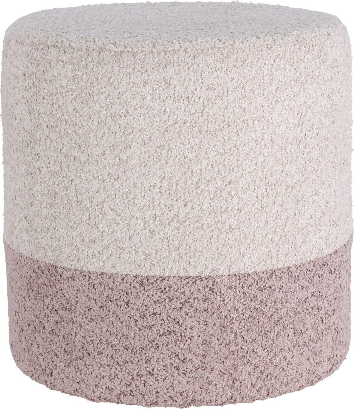 Home Styling Collection Kulatý čalouněný puf ve dvou barvách, boucle, 34 × 35 cm, béžový