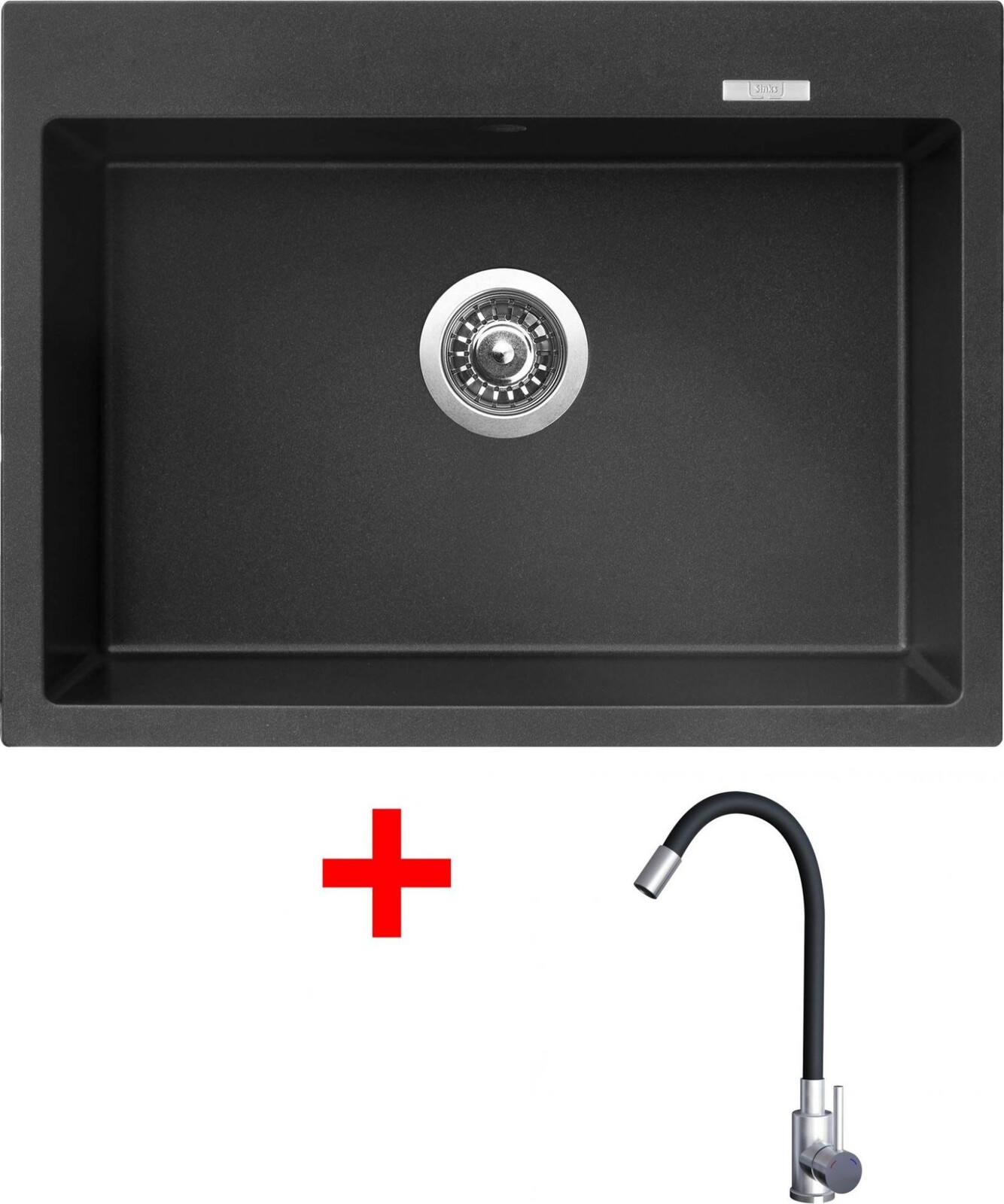 Sinks Maximo 680 Metalblack + Elasta nerez/černý