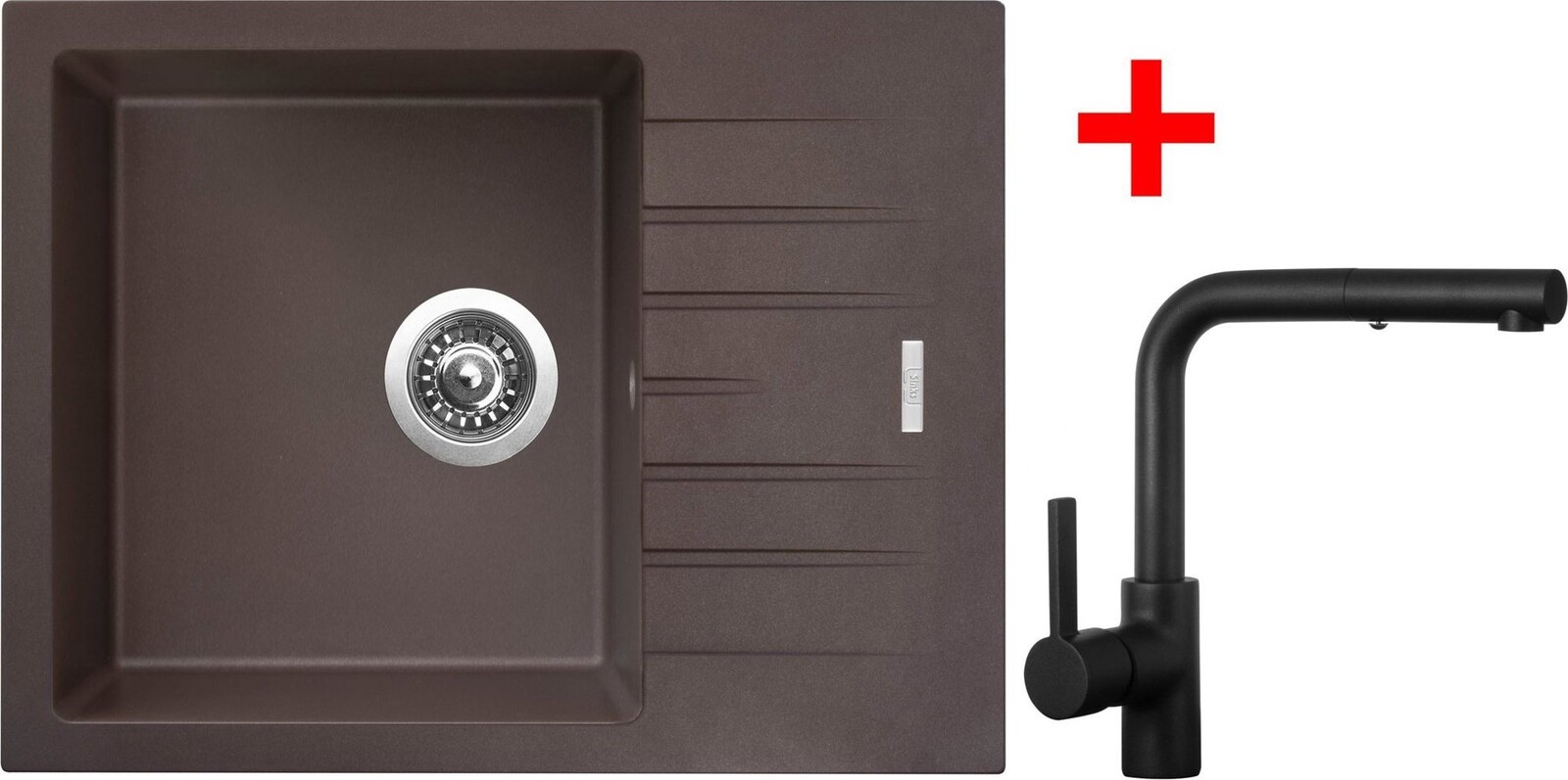 Sinks Perfecto 650 Marone + Enigma S čierny matný