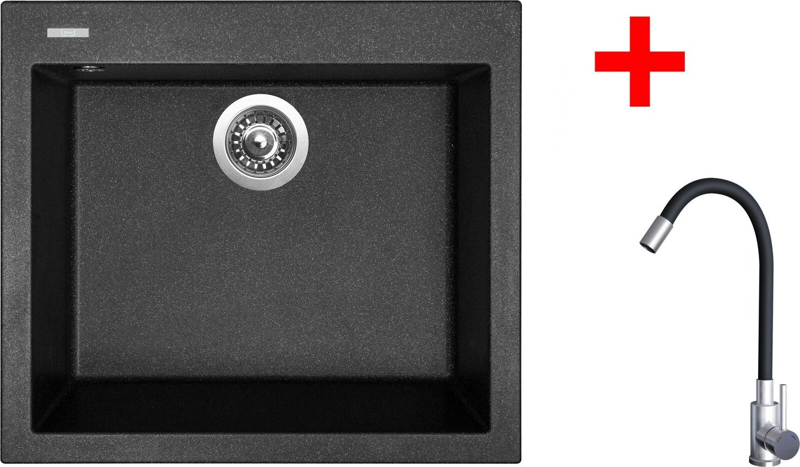Sinks Cube 560 Granblack + Elasta nerez/černý
