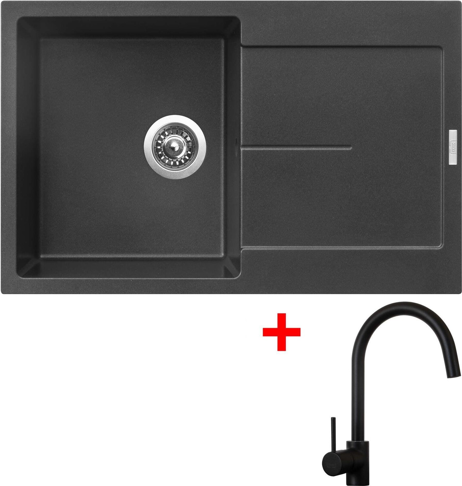 Sinks Ultima 790 Metalblack + Vitalia, čierna, matná
