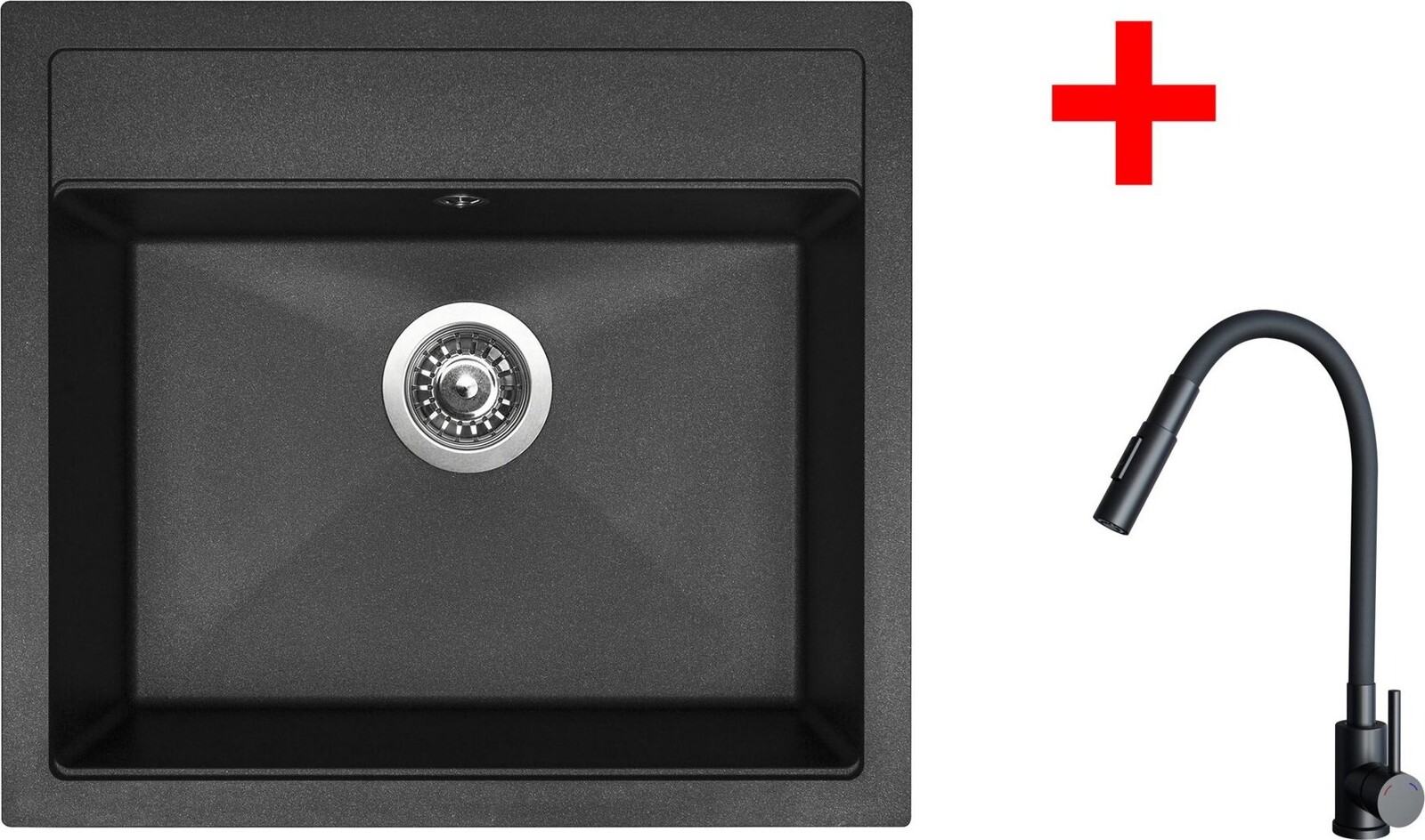 Sinks Solo 560 Granblack + Elasta S čierny matný