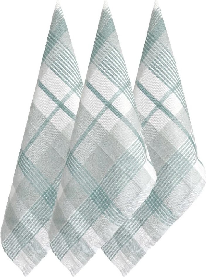 ARÔME HOME Kuchyňské utěrky Zelené káro, velké, 3 ks