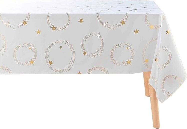 Douceur d'intérieur Obdélníkový ubrus se zlatým motivem hvězd 150 × 300 cm