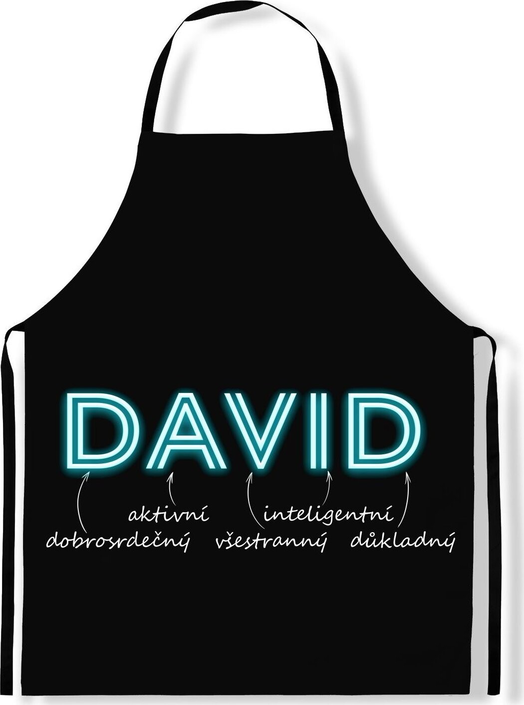 IMPAR Zástěra Mužská jména Neon, David