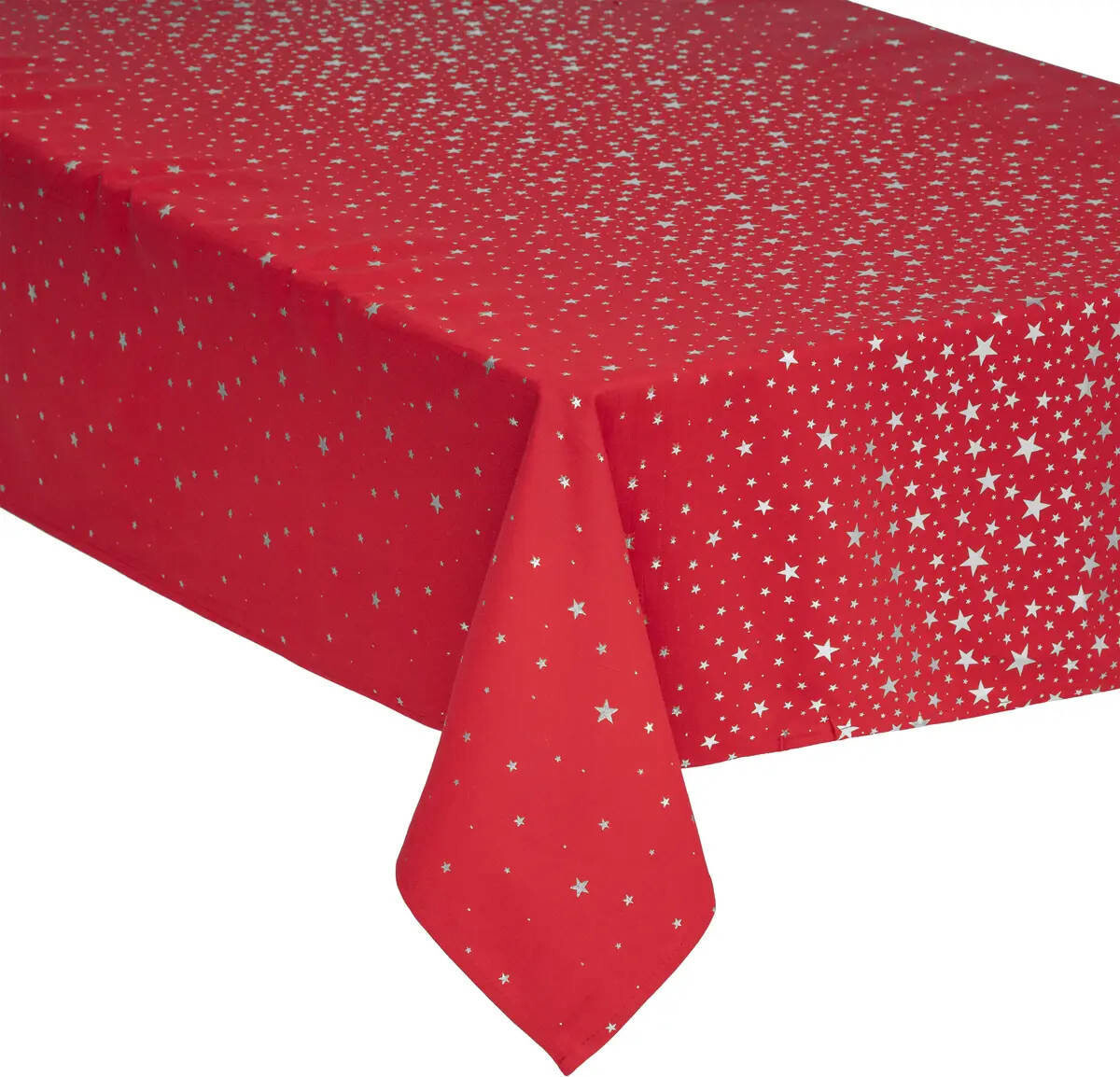 Atmosphera Dekorační vánoční ubrus se stříbrnými hvězdami 140 × 240 cm, červený