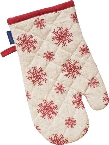 SCANquilt RUKAVICE DEKORO vločky béžovočervená