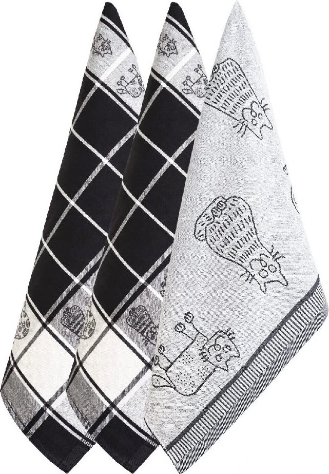 ARÔME HOME Kuchyňské utěrky Kočky, kombinace, 3 ks