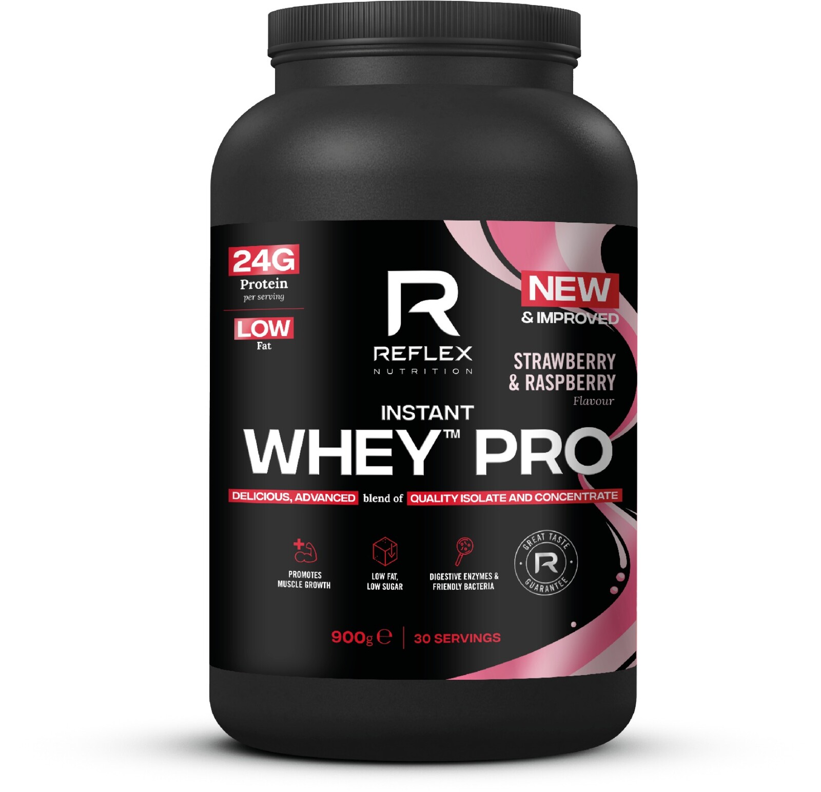 Reflex Instant Whey PRO 900 g, jahoda a malina