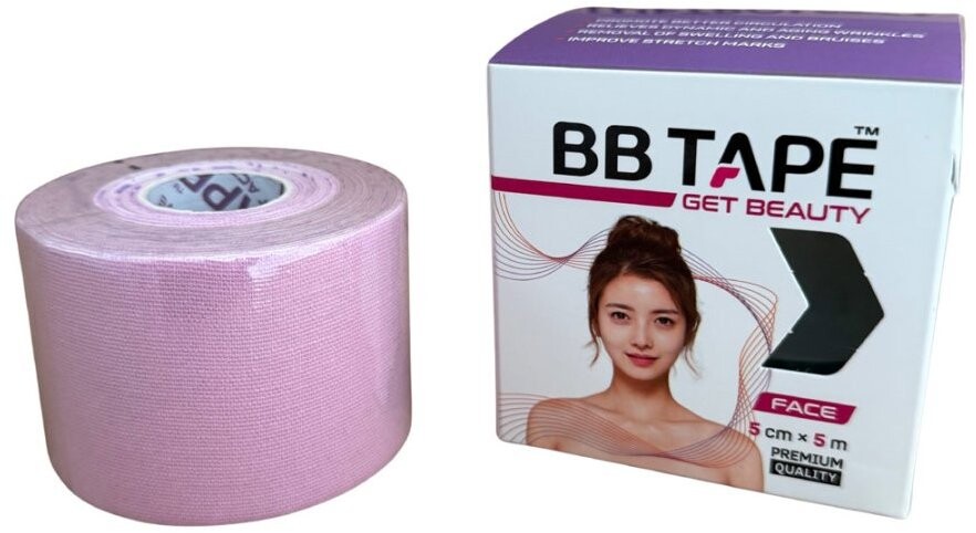 BB Tape Tejp na tvár 5 cm × 5 m ružová cherry 1 ks