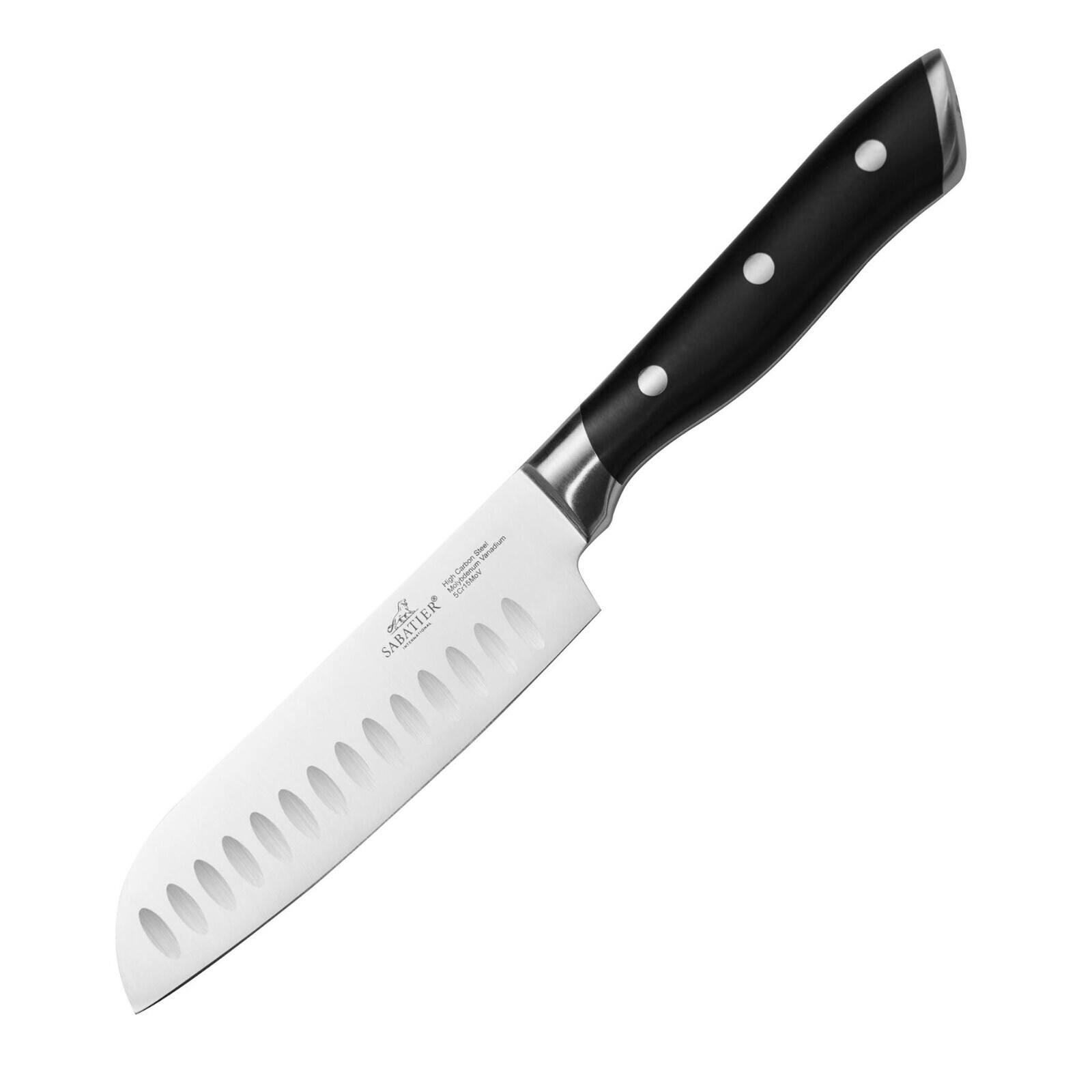 Santoku knife HERCULES INOX 13 cm, nerezové nity, Lion Sabatier