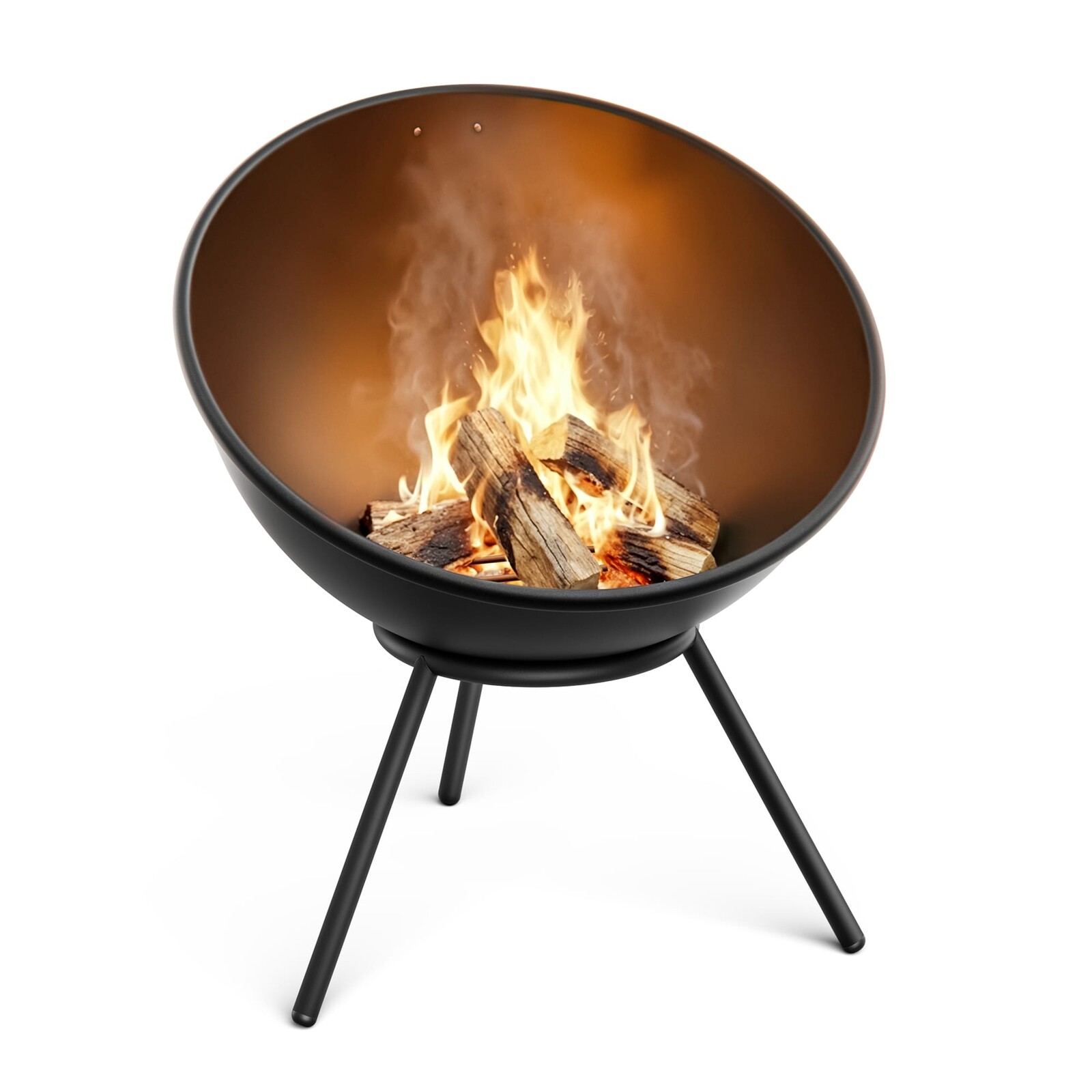 Klarstein Fireball nízke ohnisko | Ochrana proti iskrám | Odolné voči korózii | Robustné | 43 cm | Čierne