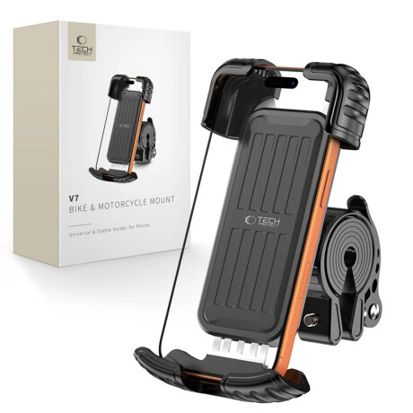 Tech-Protect V7 držiak na mobil na bicykel / motocykel, čierny