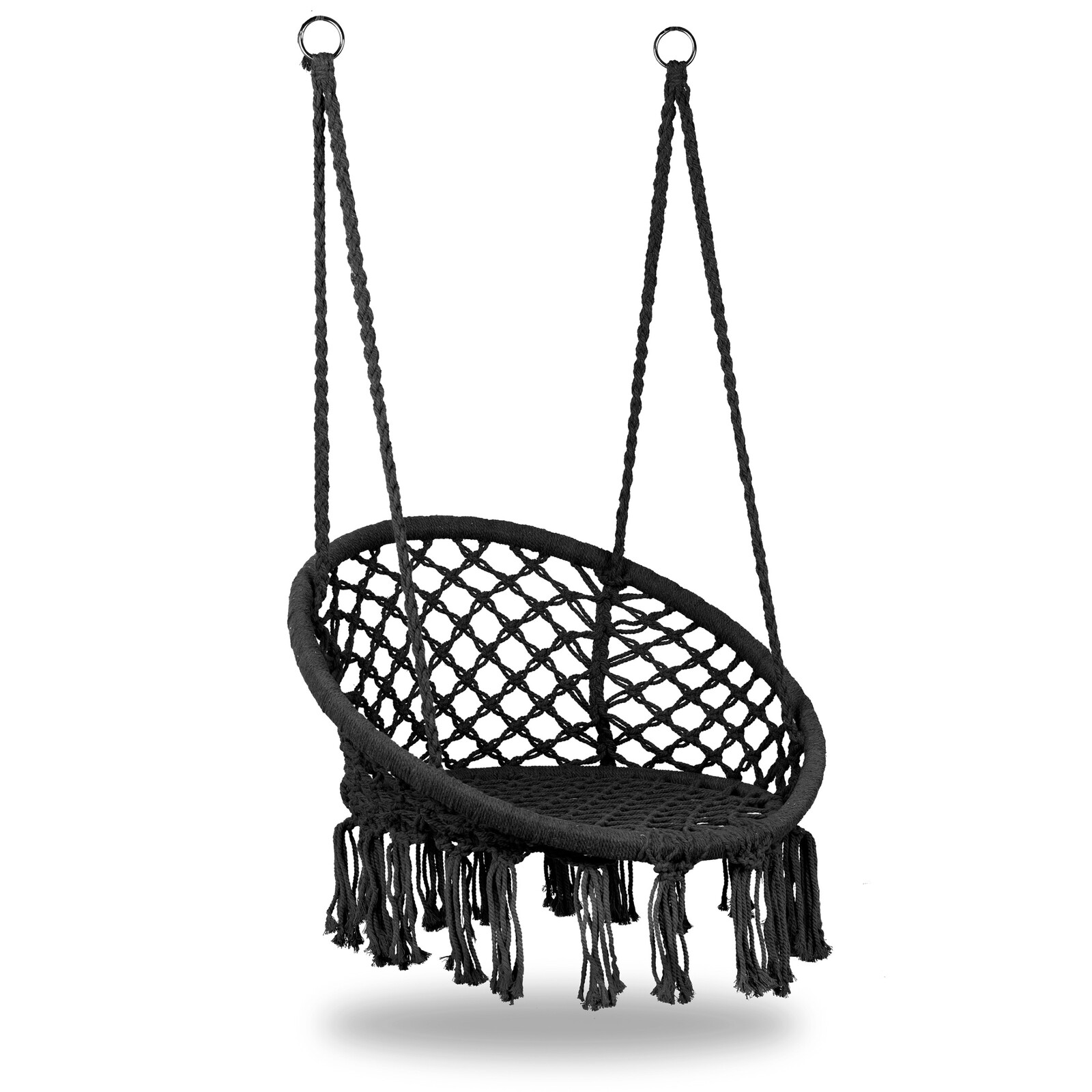 Závěsné houpací křeslo Pierced černé