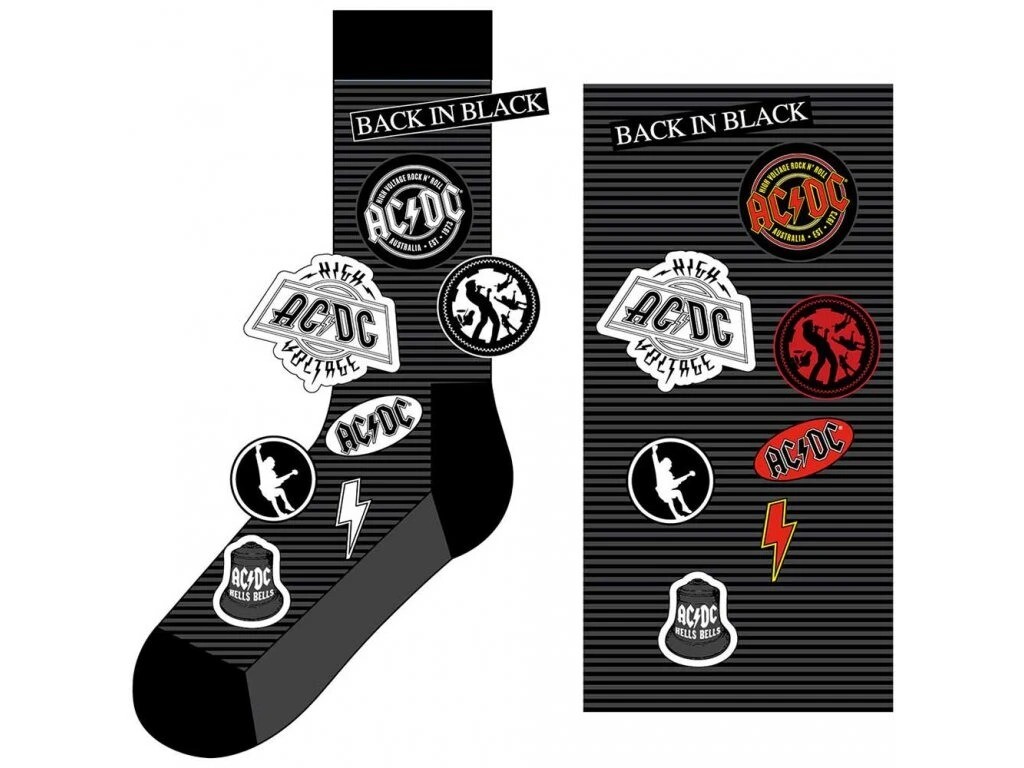 RockOff Ponožky AC/DC ICONS černé