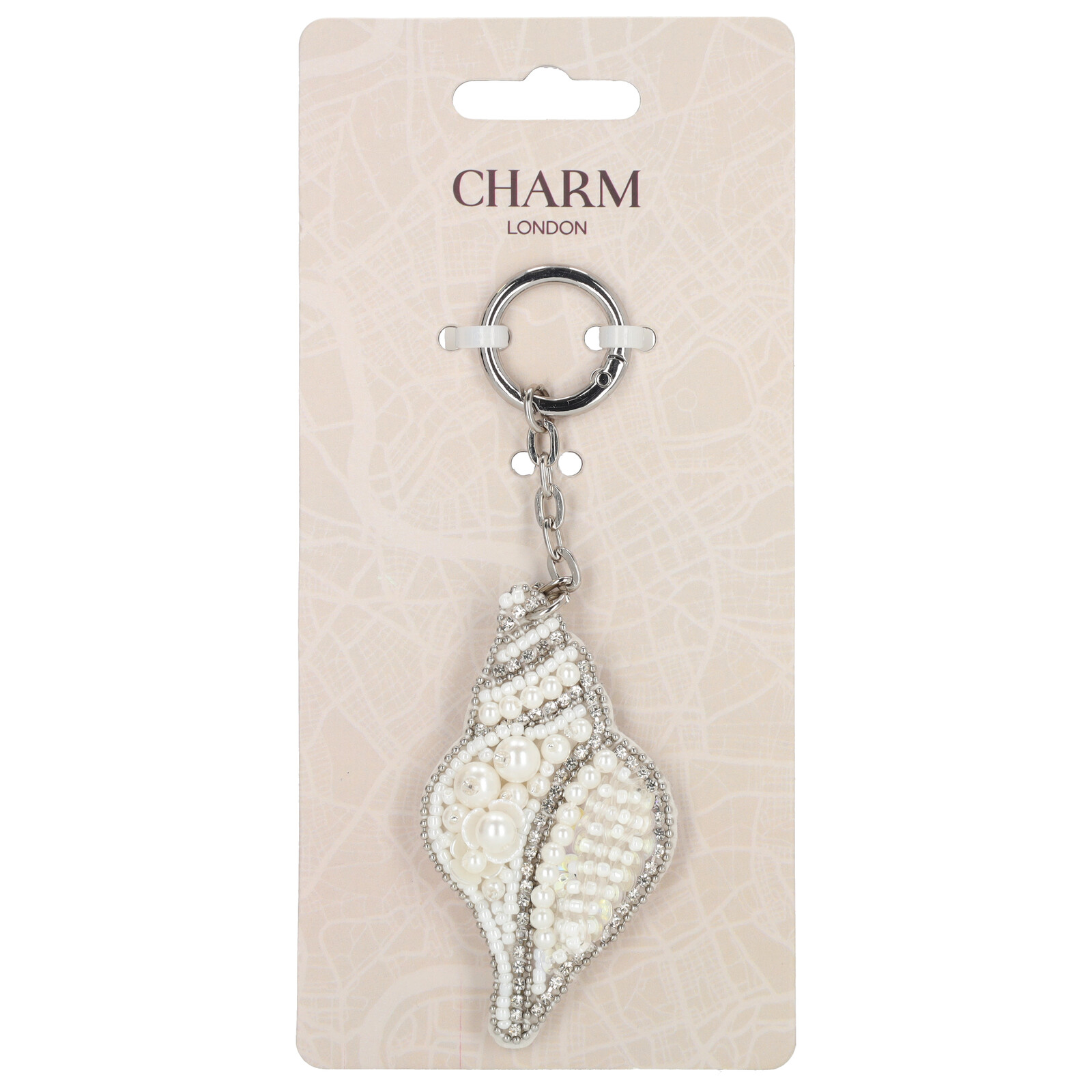 Prívesok na kabelku Charm London Bali - mušla - béžový