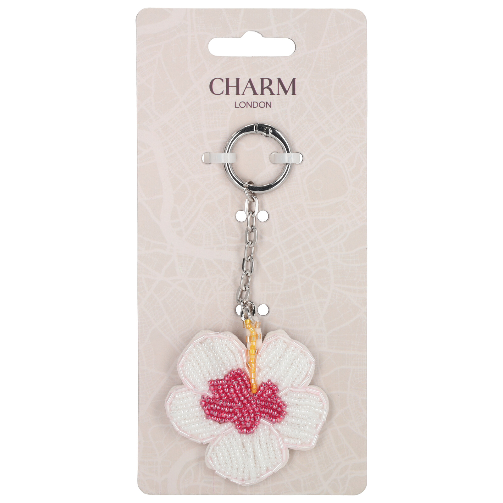 Prívesok na kabelku Charm London Bali - flower - béžový