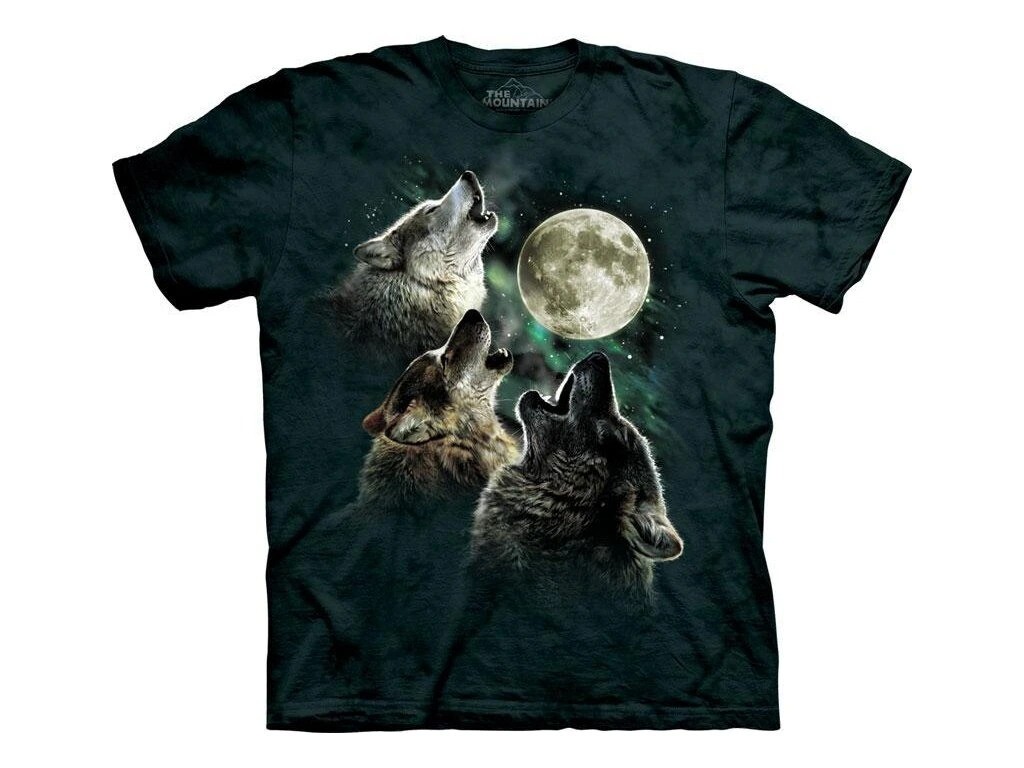 Pánske batikované tričko The Mountain - Three Wolf Moon Veľkosť: S