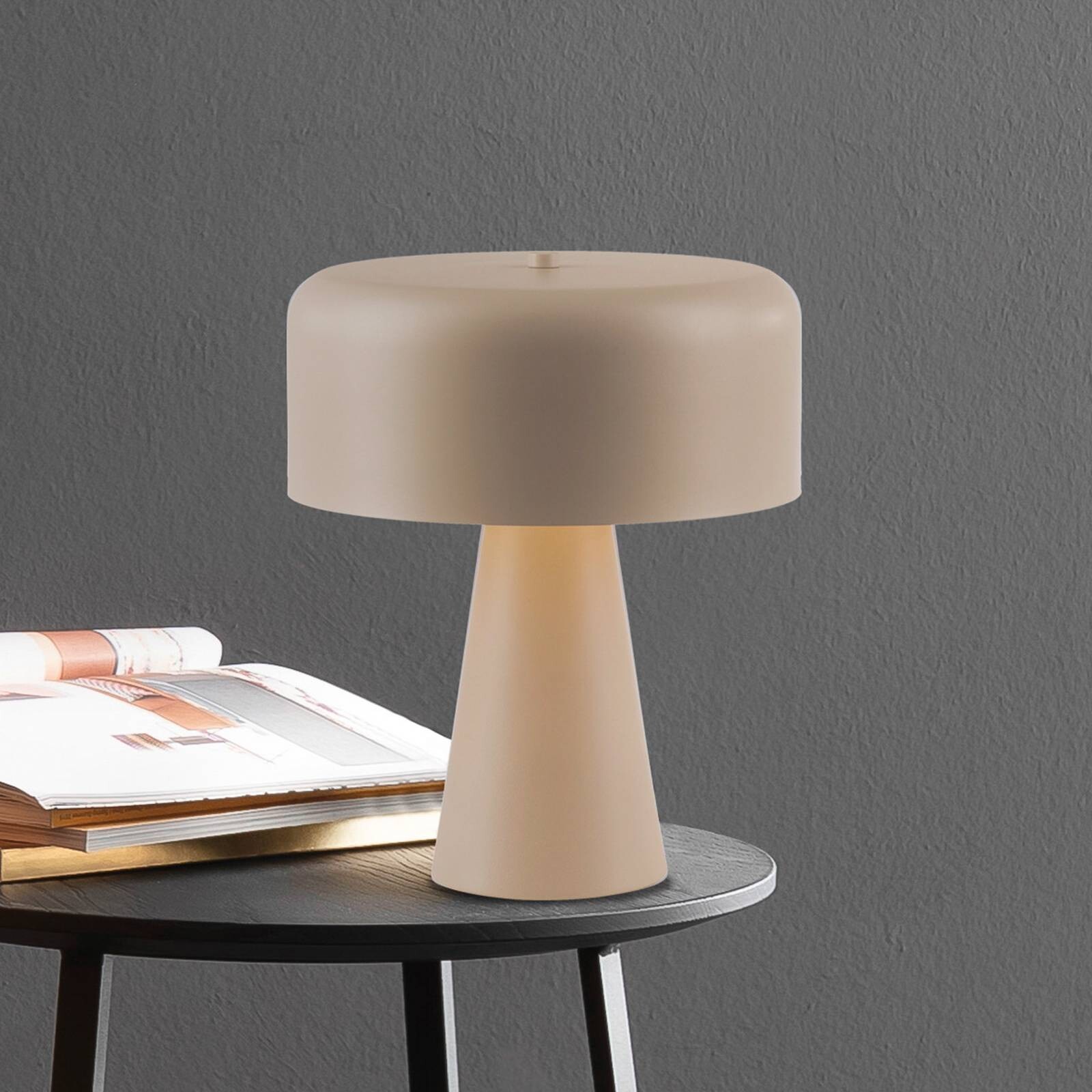 Stolová lampa PENTO, béžová, výška 35 cm, kov, E27