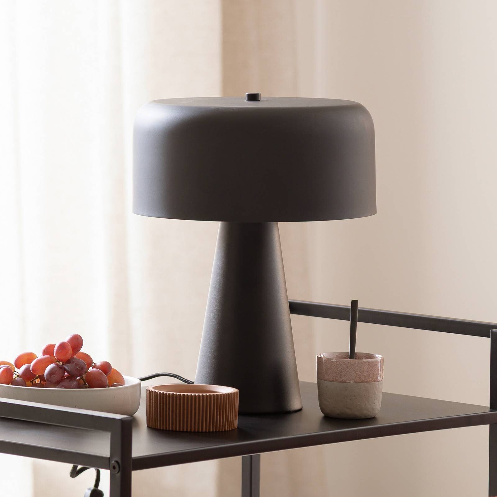 Stolová lampa PENTO, čierna, výška 35 cm, kov, E27