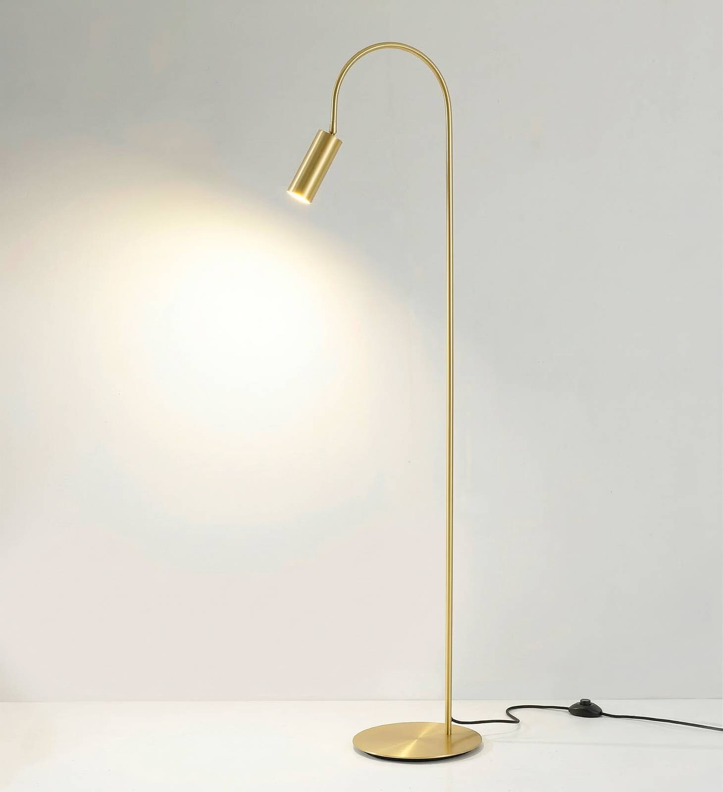 Stojacia lampa 7539, satinovaná mosadz, mosadz, GU10