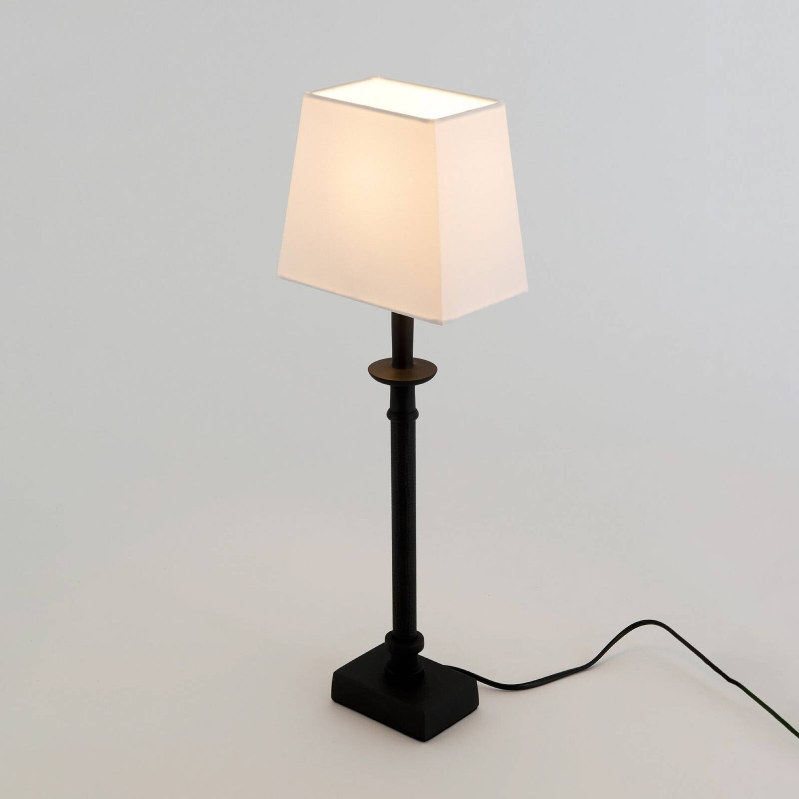 Stolová lampa PALMARIA, čierna/biela, výška 52 cm, kov, E14