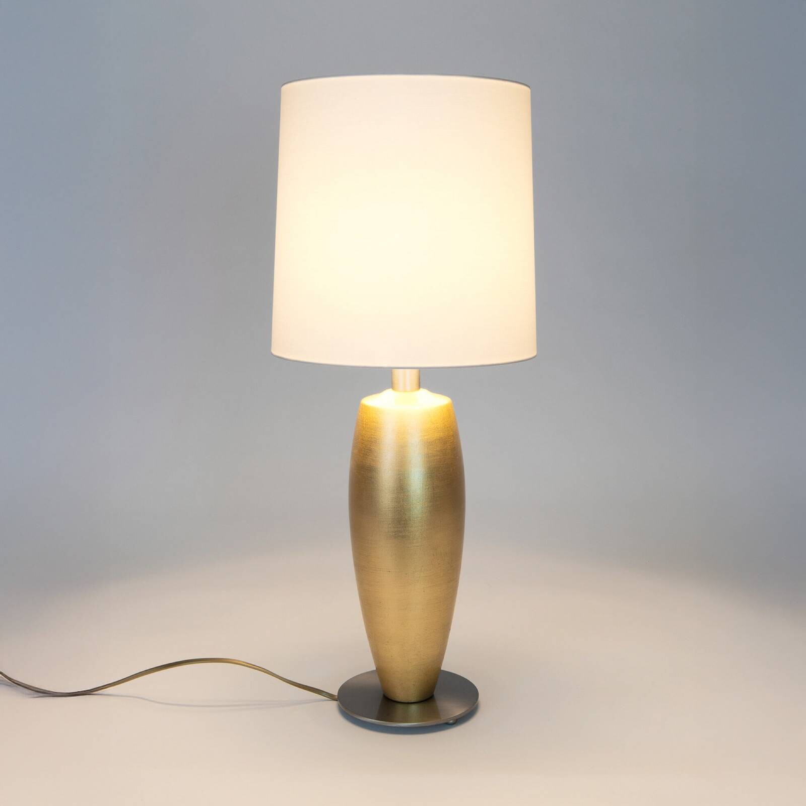 Stolová lampa OMEGA SOTTILE, zlatá/biela, výška 68 cm, keramika, E27