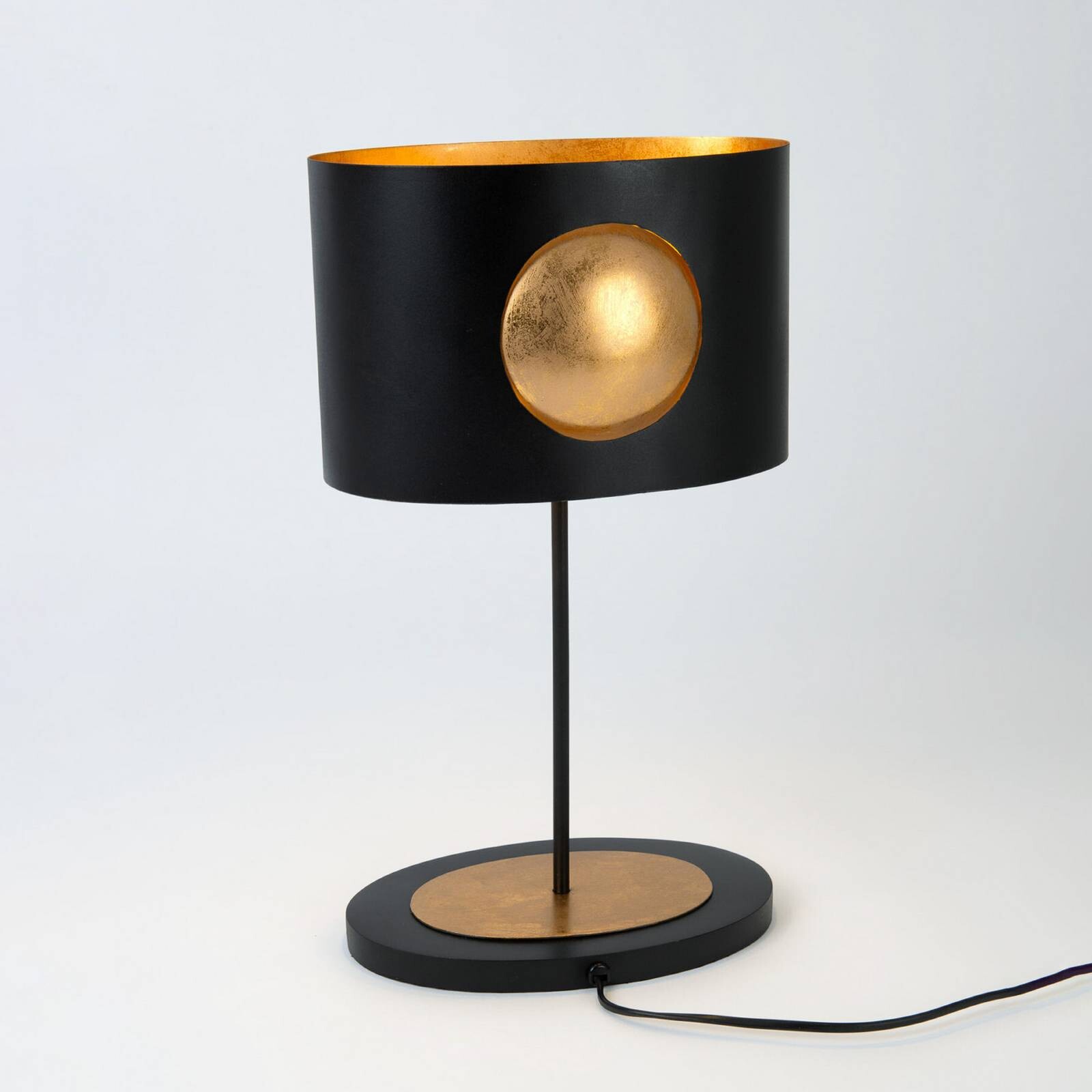 Stolová lampa AURORA OVAL, čierna, výška 47 cm, kov, 2x G9