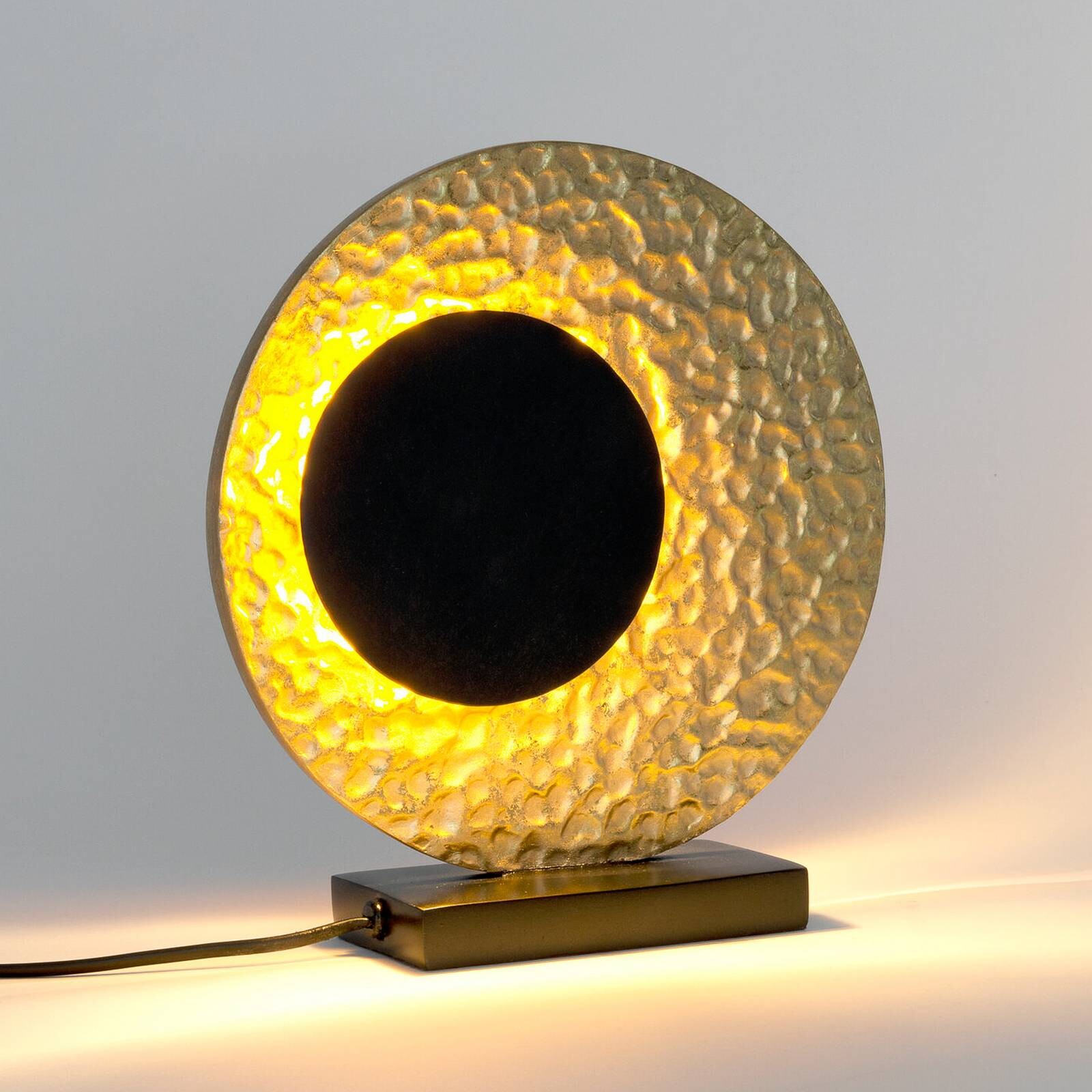 Stolová LED lampa INFINITY TAVOLO, čierna/zlatá, 27 cm, kov