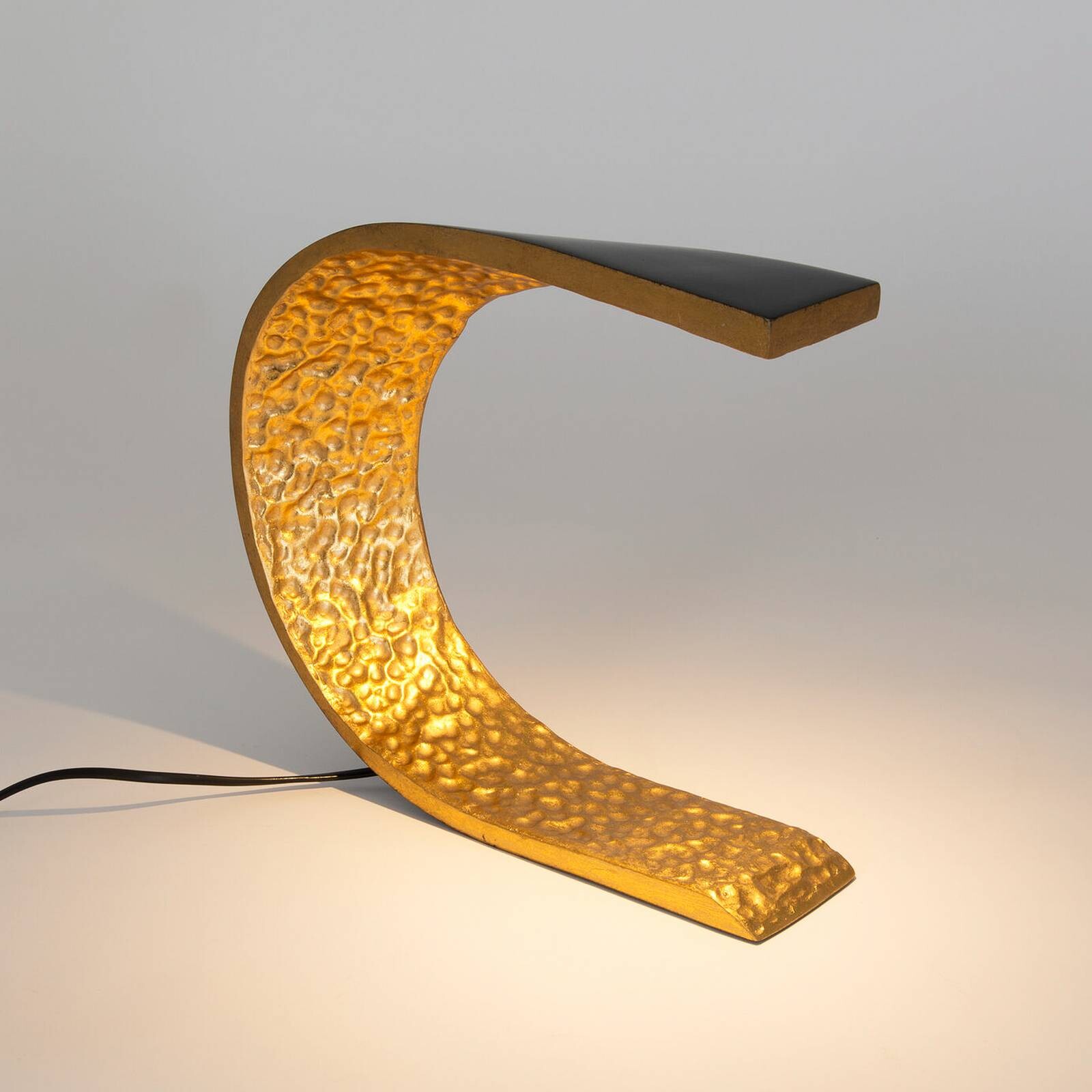 Stolová LED lampa AUREONDA, čierna/zlatá, výška 30 cm, kov