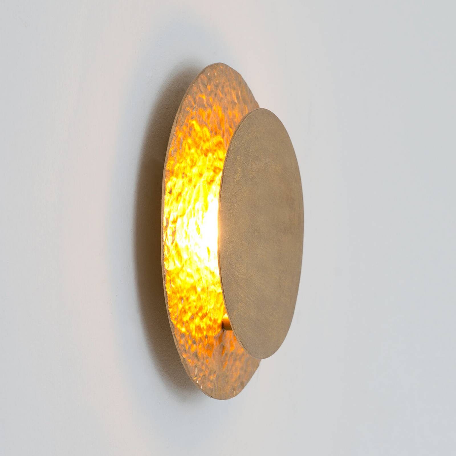 LED nástenné svetlo CORONARE, Ø 26 cm, zlatá, kovová, stmievateľné