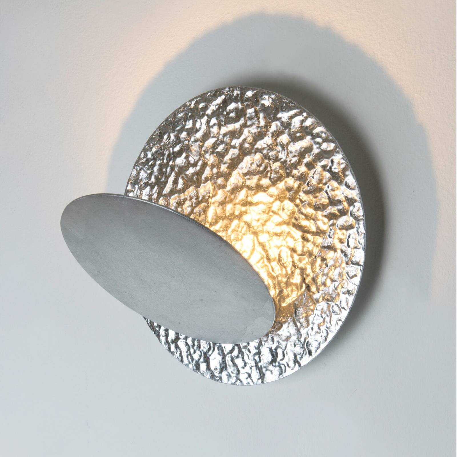 LED nástenné svetlo CORONARE, Ø 26 cm, strieborná, kovová, s stmievateľným jasom