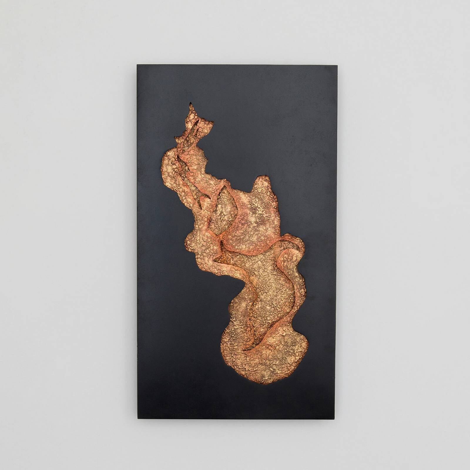 LED nástenné svetlo FIROVENTO, čierna/zlatá, 80 x 45 cm, kovová, stmievateľné
