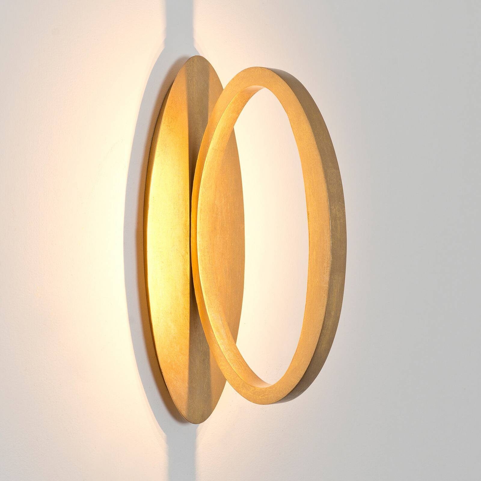 LED nástenné svetlo ASTERISCO OVAL, zlatá, 45 cm, kovová, stmievateľná