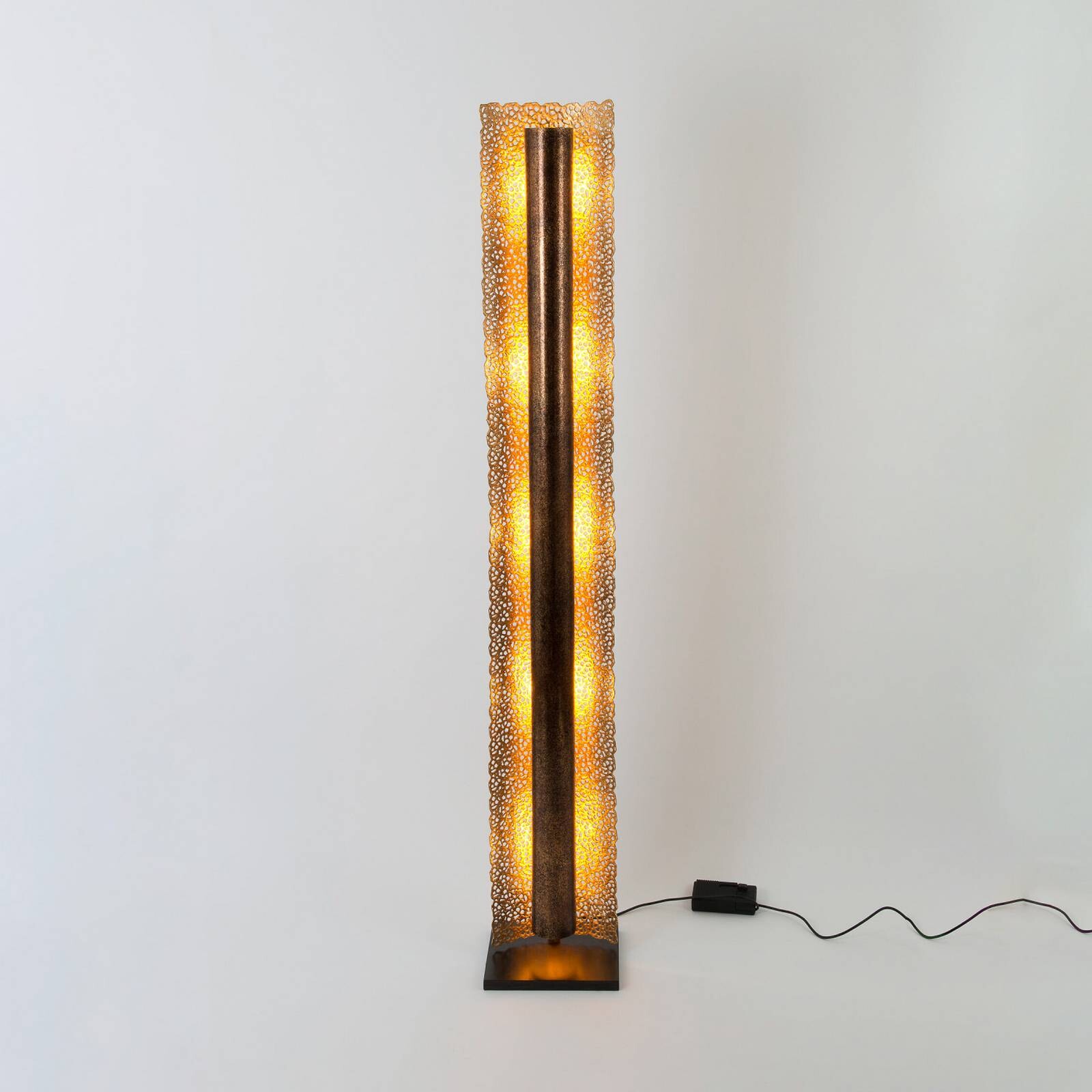 LED stojacia lampa UTOPISTICO, zlatá, výška 174 cm, kov