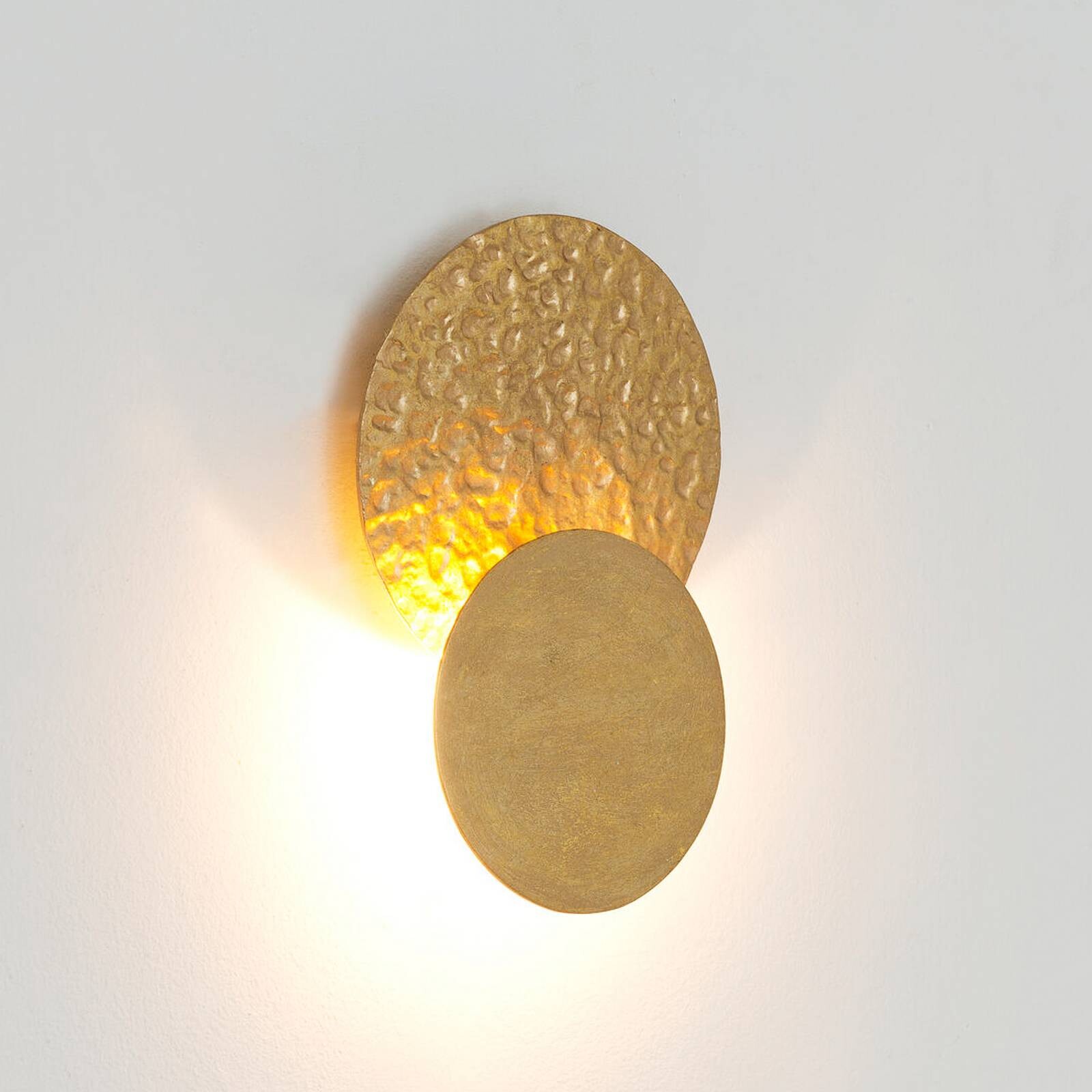 LED nástenné svetlo CORONARE, Ø 17 cm, zlatá, kovová, stmievateľné