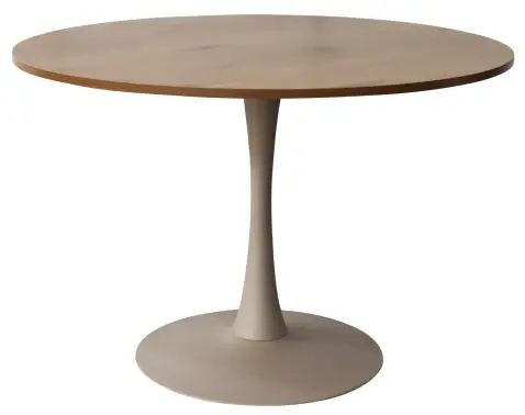 Okrúhly jedálenský stôl Ronduel, 110 cm, béžový kašmír/dub%