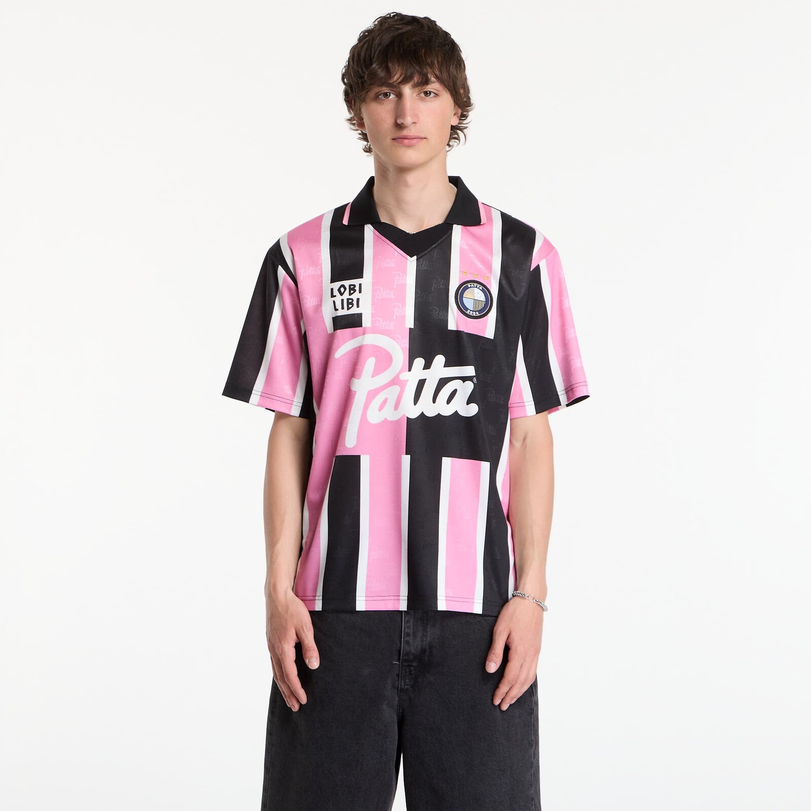 Dres Patta Stripe Football Jersey UNISEX Begonia Pink S