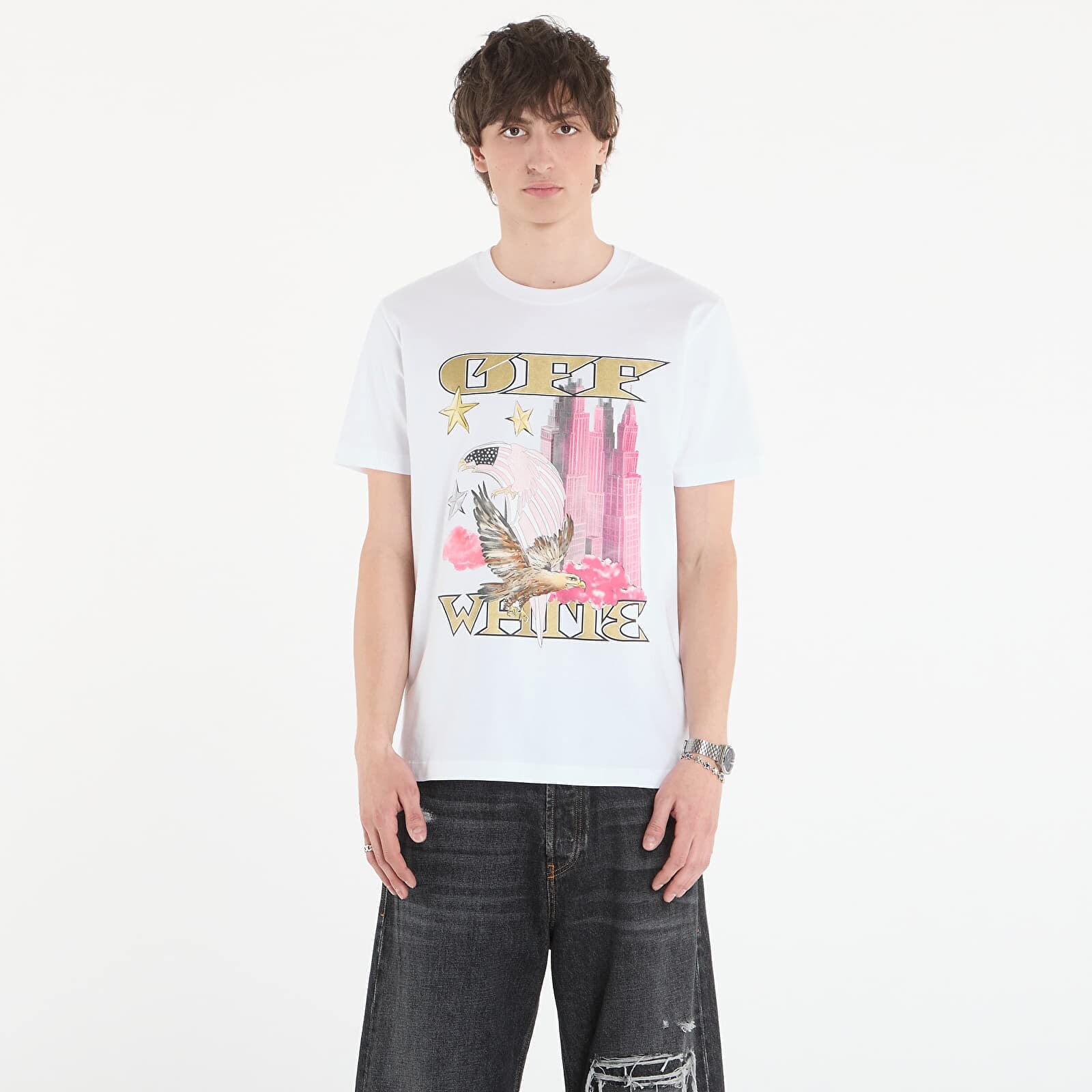 Tričko Off-White Allover Frame Slim S/S Tee White XL