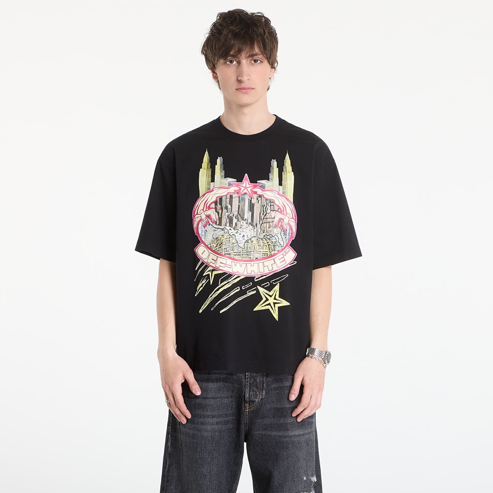 Tričko Off-White Big Frame Wrld Skate S/S Tee Black L
