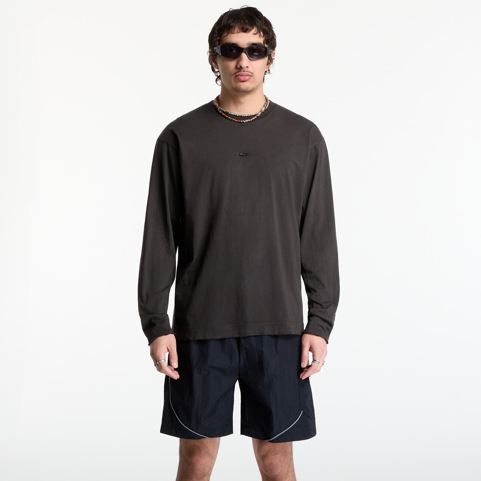 Tričko Oakley Jaylen Brown Latitude Veil Ls Tee Nearly Black XL