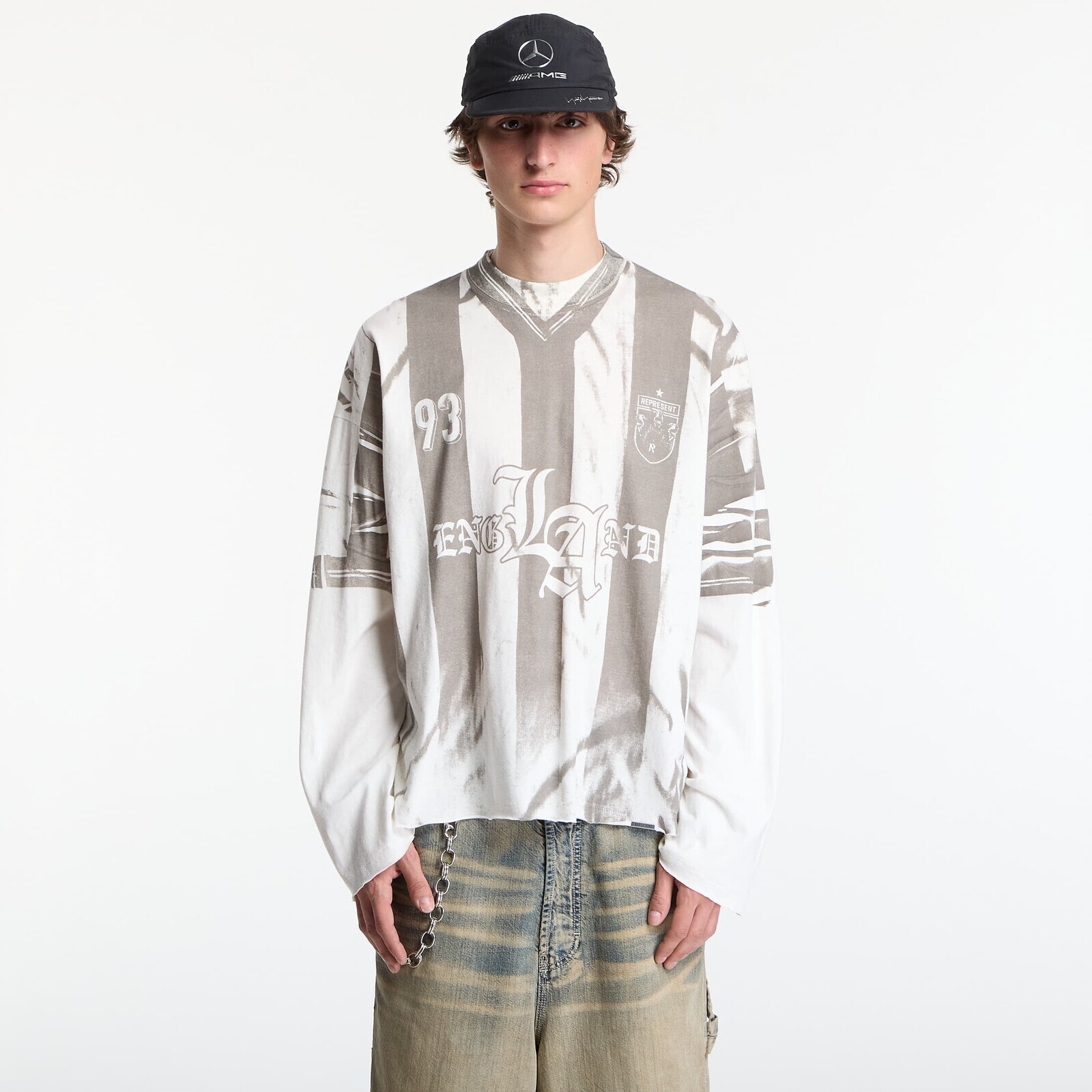 Tričko REPRESENT Printed Ls Football Top UNISEX Flat White L