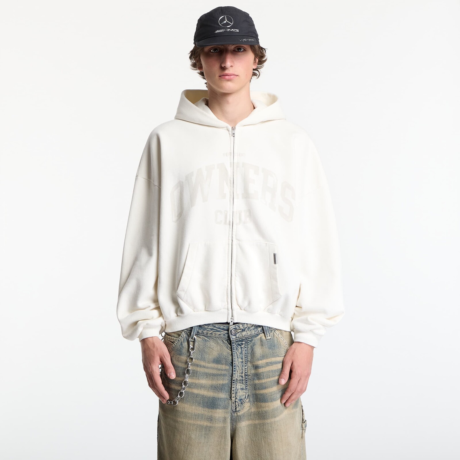 Mikina REPRESENT Owners Zip Through Hoodie UNISEX Chalk M